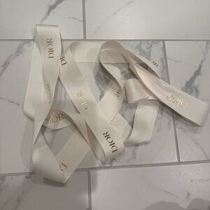 Dior Cream Ribbon with Gold Accents about 108 inches long